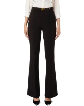 Pantalone bootcut crepe nero