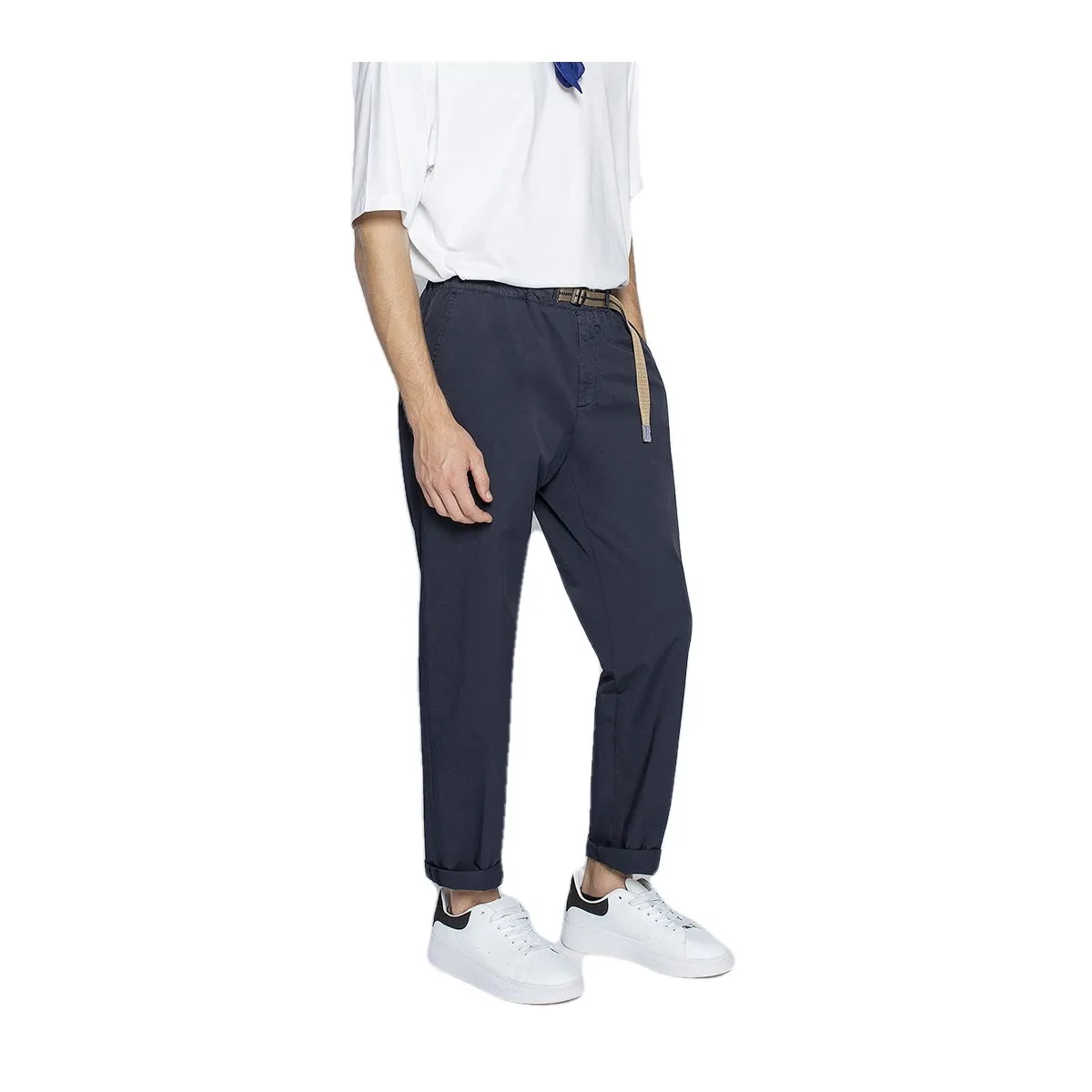 Pantalone Chino Con Coulisse, Blu