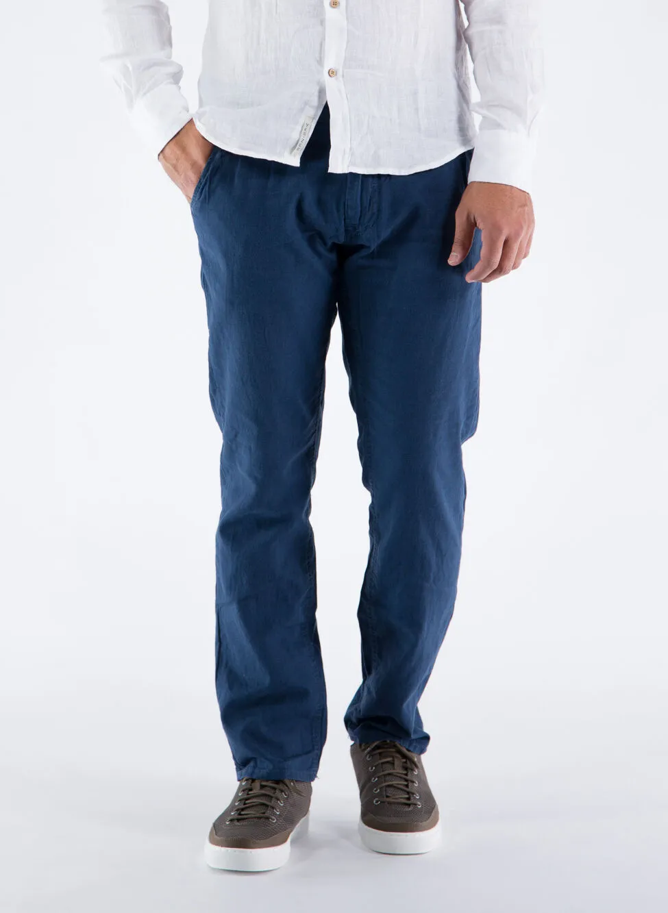 pantalone chino misto lino