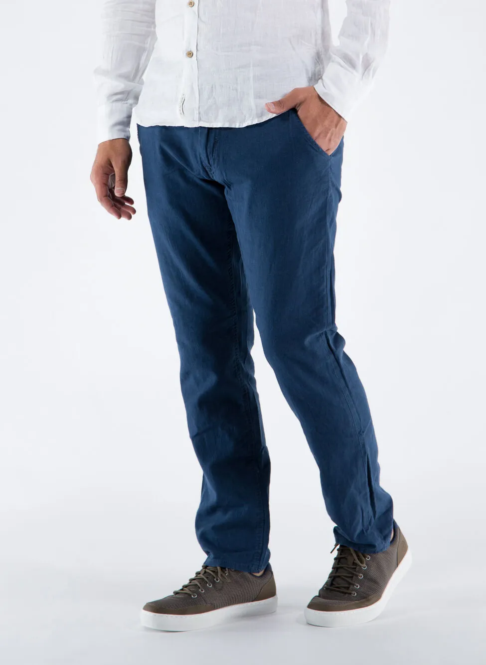 pantalone chino misto lino