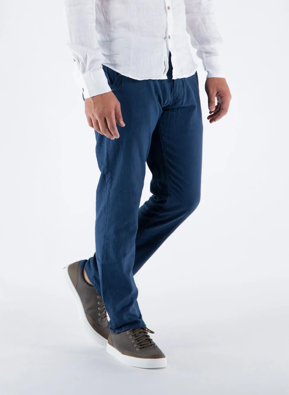 pantalone chino misto lino