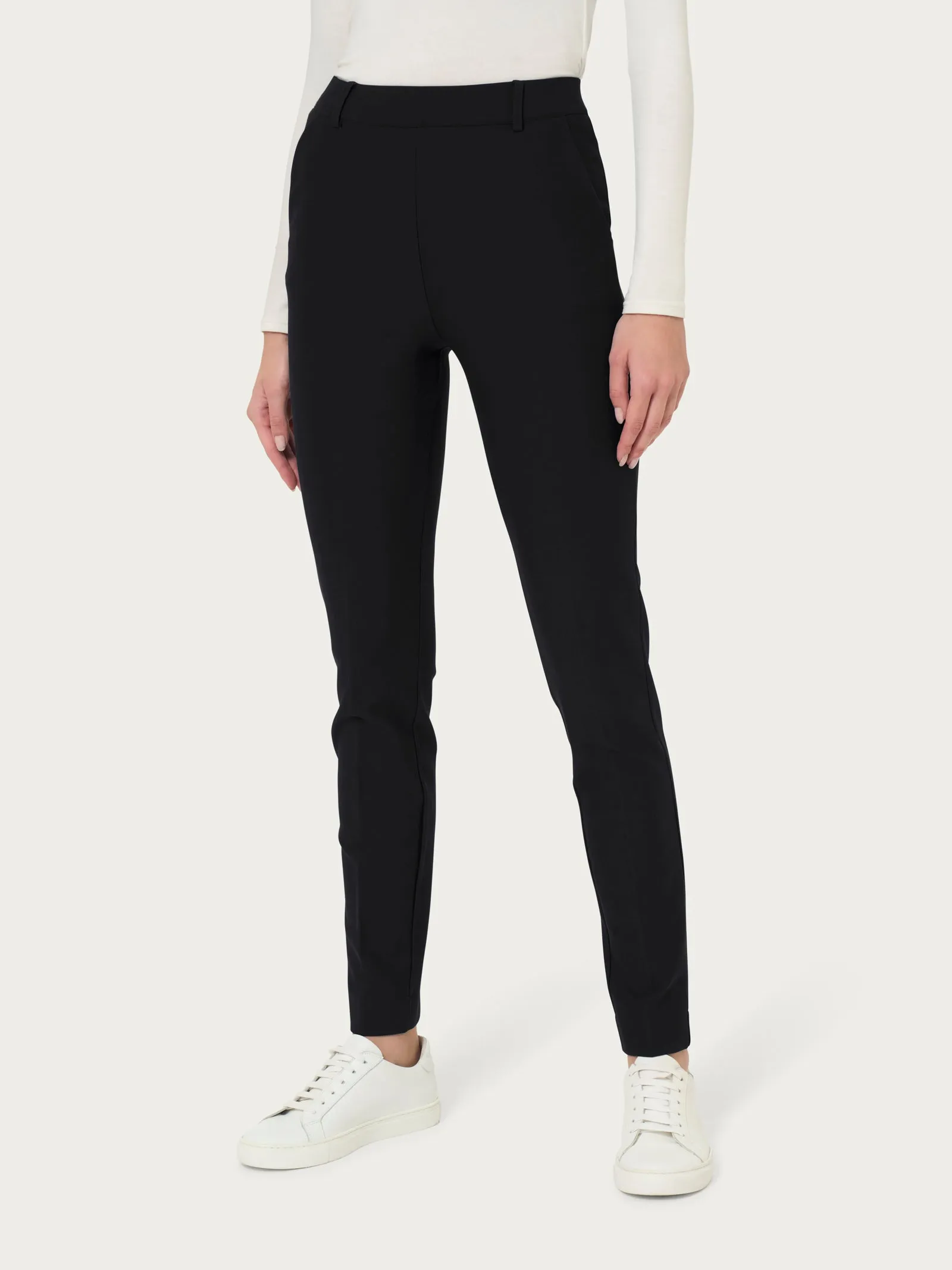 Pantalone chino slim con tasche in Compact - Nero