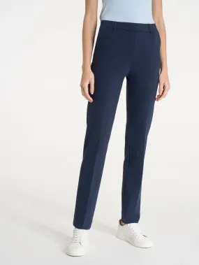 Pantalone dritto con tasche in Compact Light - Bleu