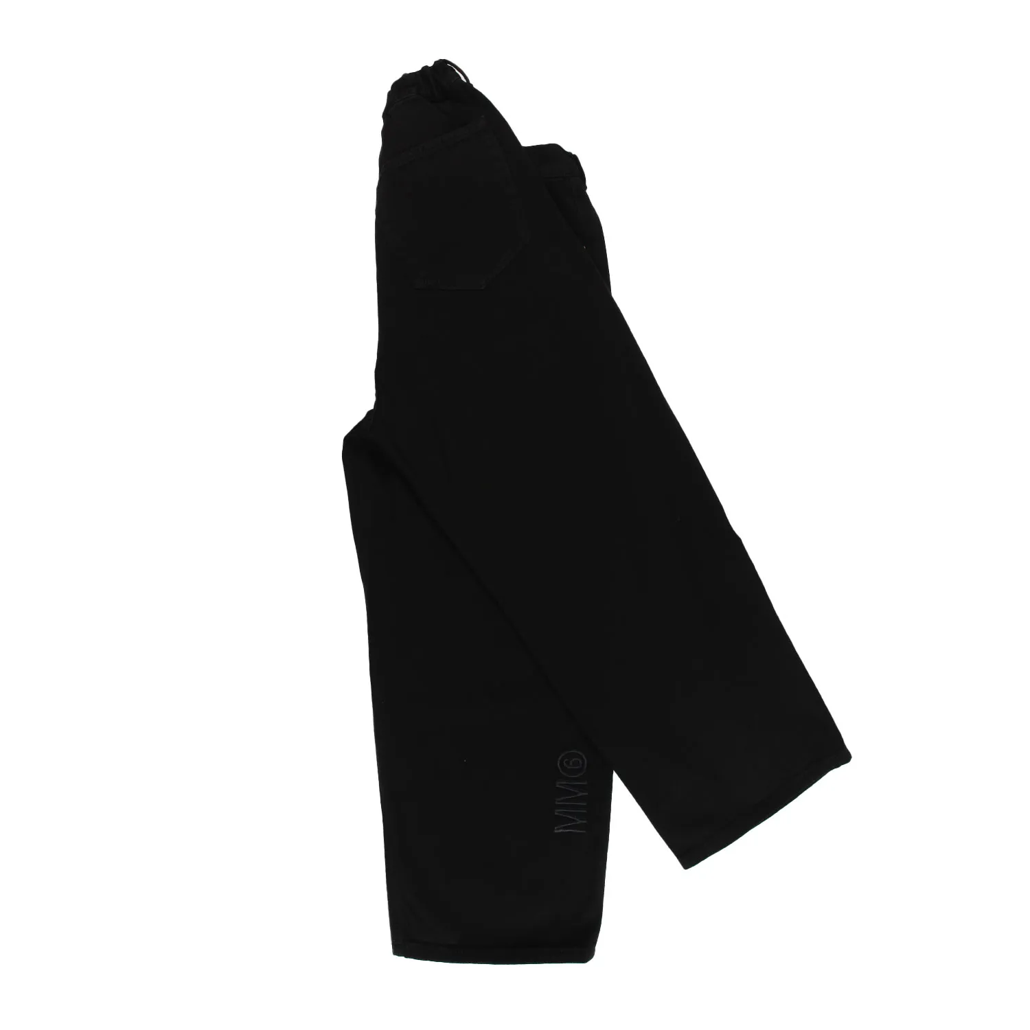 Pantalone Wide Leg Mm6 Nero Bambina E Ragazza