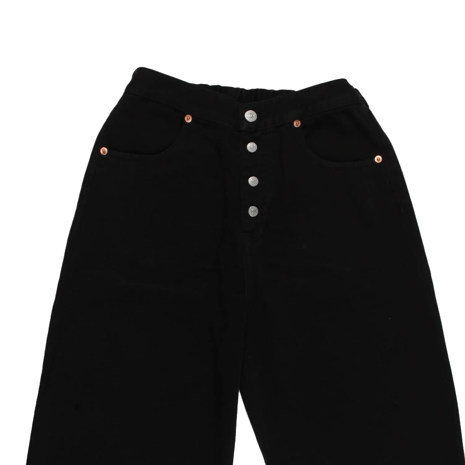 Pantalone Wide Leg Mm6 Nero Bambina E Ragazza