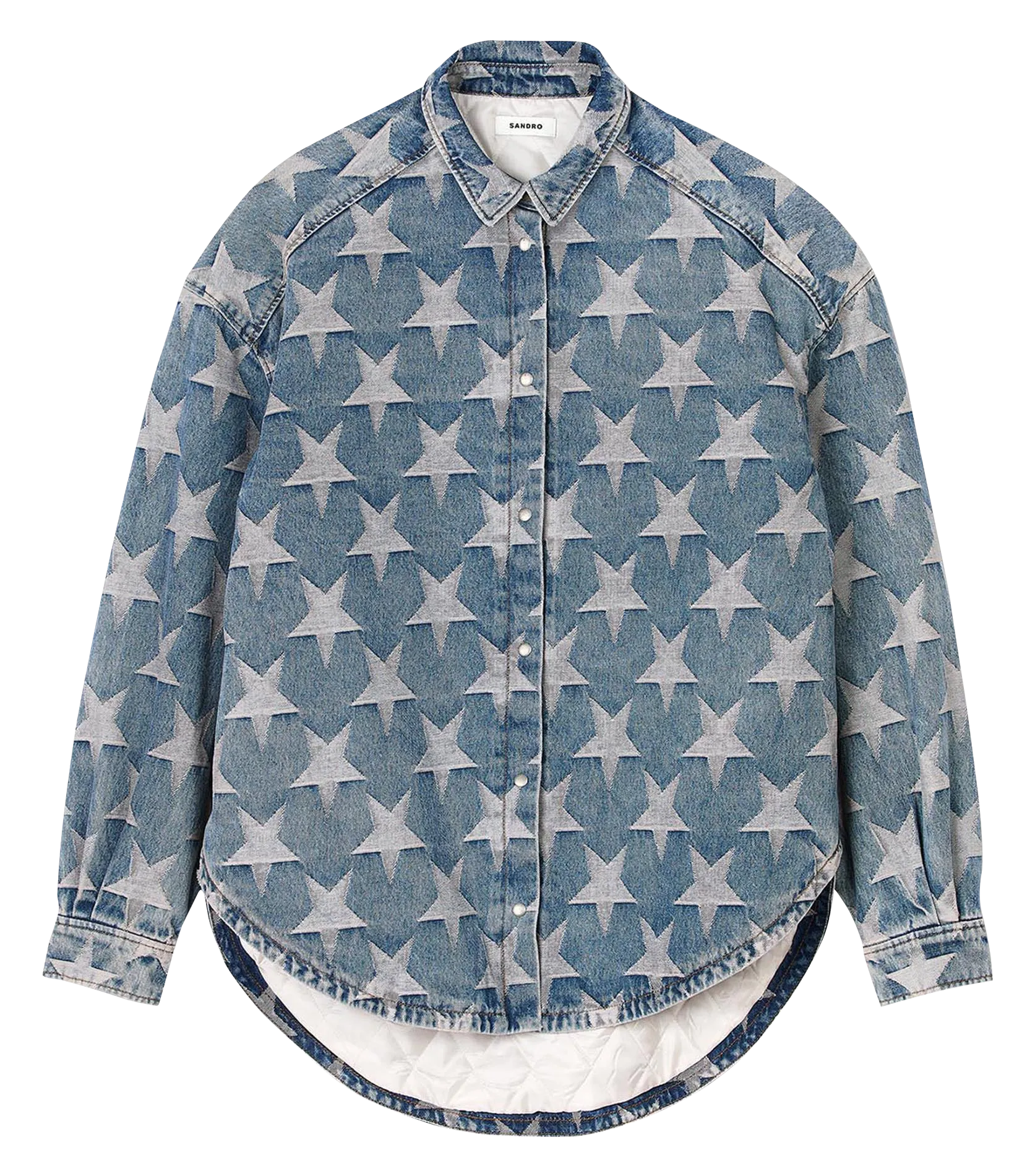  SANDRO   Giacca camicia in denim stelle | Blu