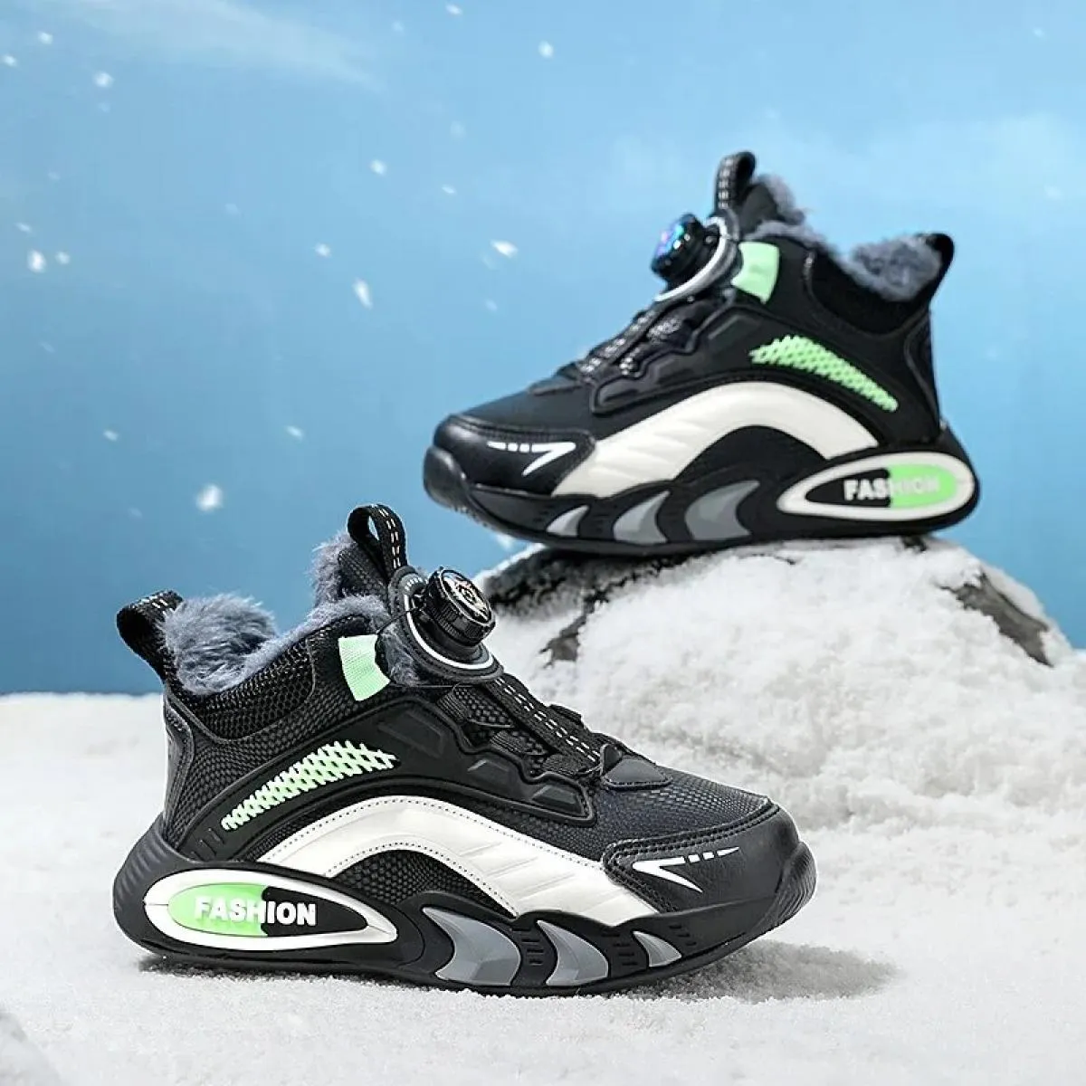 Scarpe da ginnastica in cotone per bambini Scarpe da basket sportive per ragazzo All'aperto Casual Inverno Mantieni caldo Resist