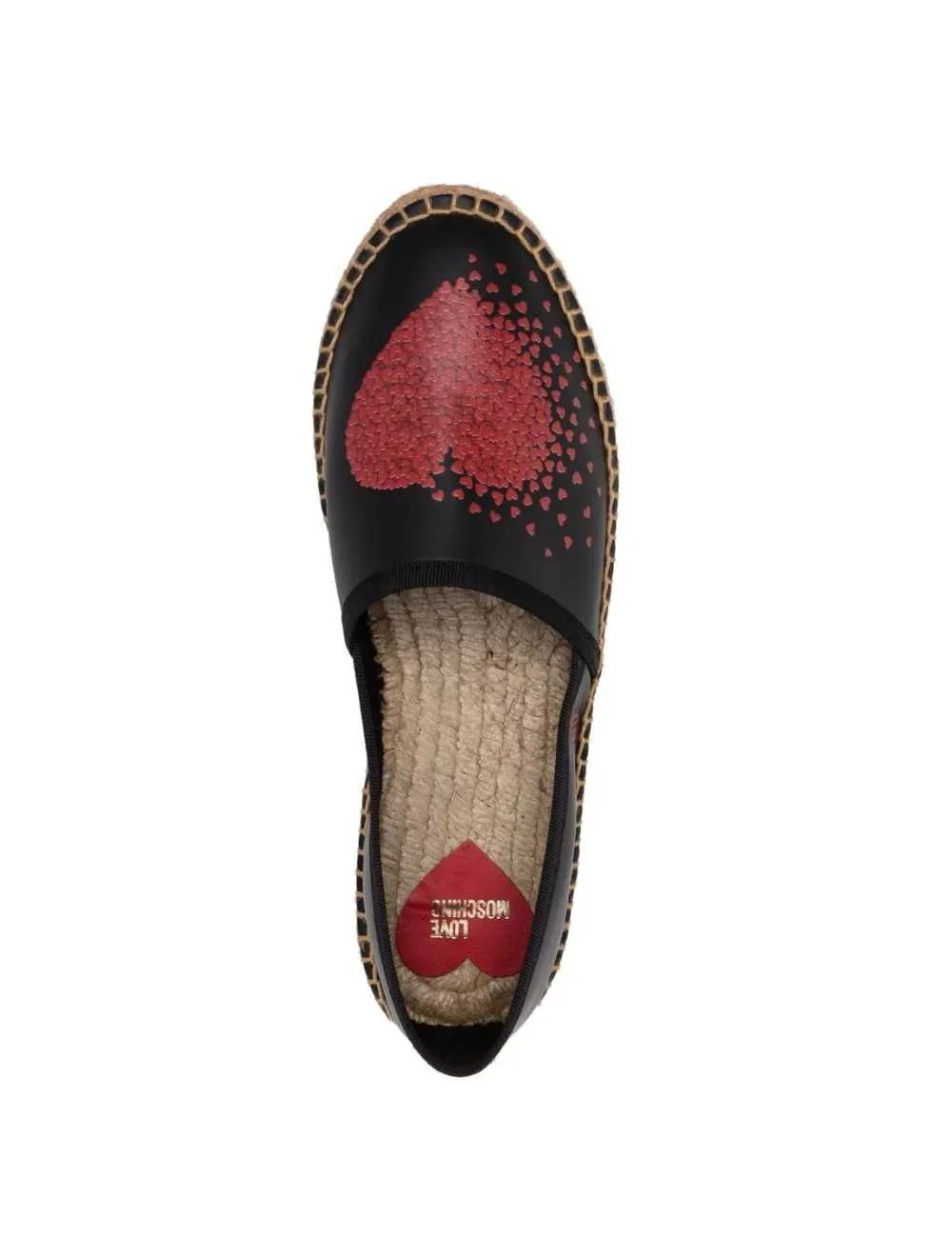 Scarpe donna Love Moschino espadrillas heart-print platform nero