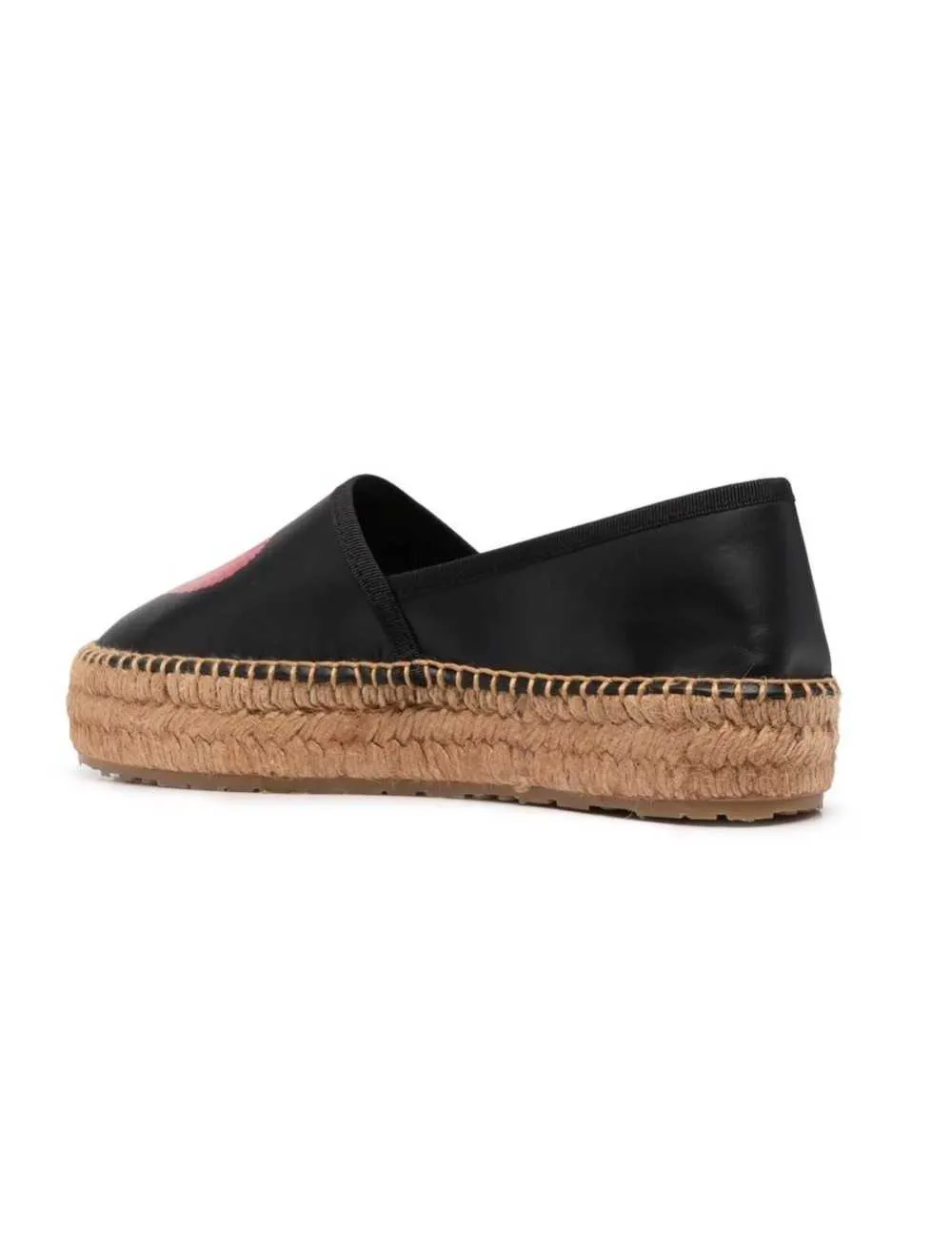 Scarpe donna Love Moschino espadrillas heart-print platform nero