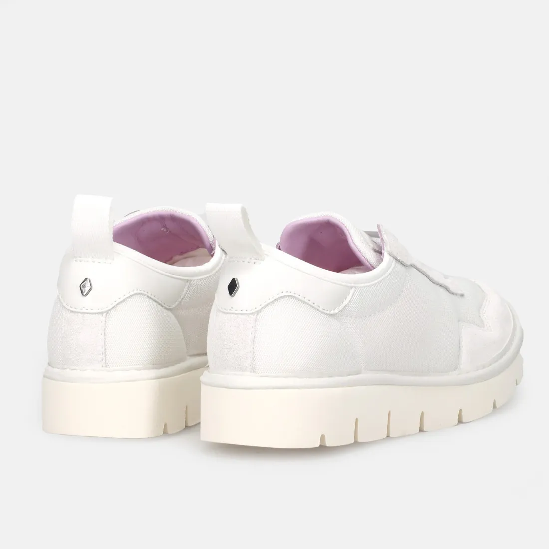 Sneakers slip on Panchic P05 bianca in nylon e pelle