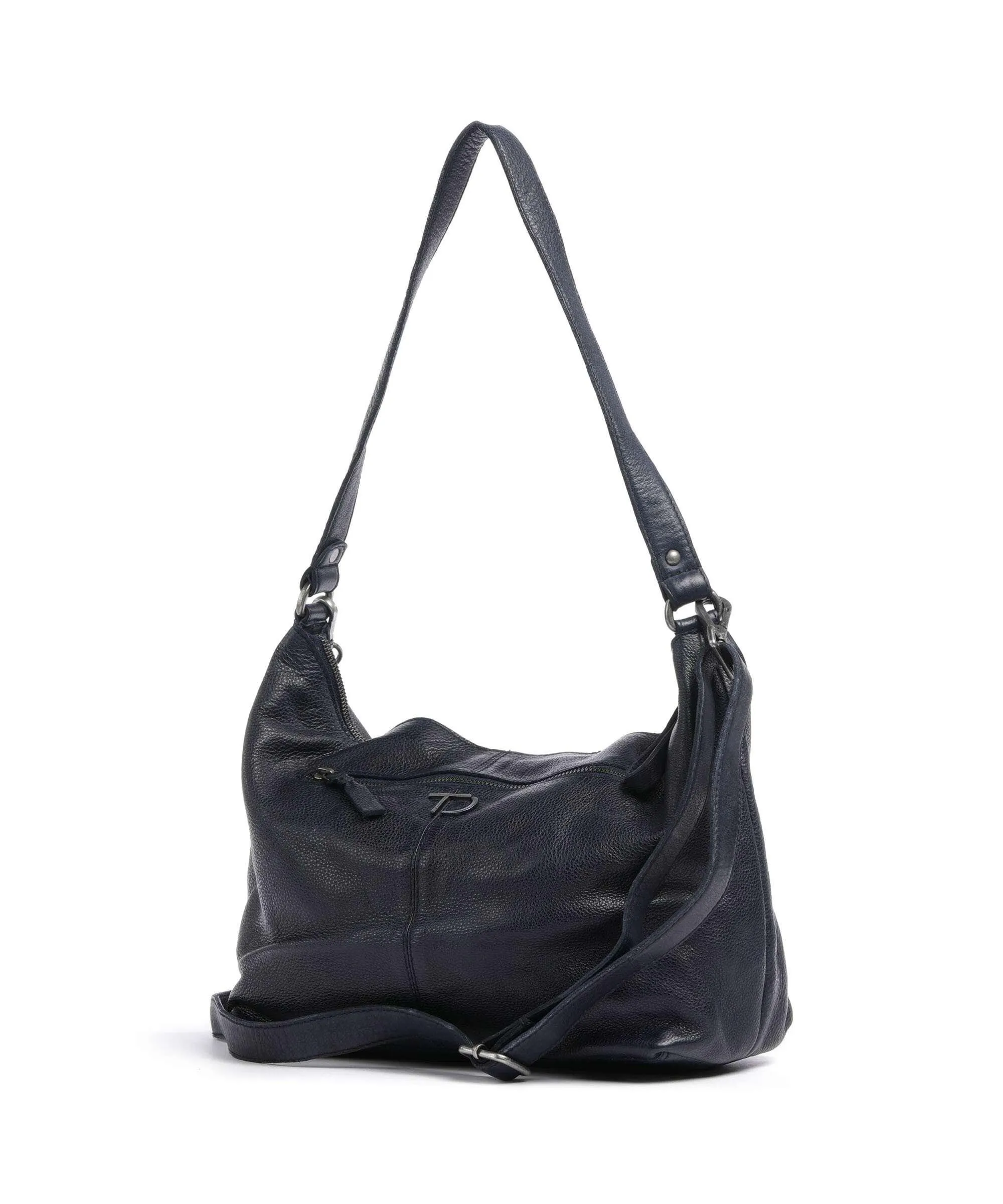  Taschendieb Wien Herzgasse 3 Borsa hobo pelle di vacchetta grana navy  