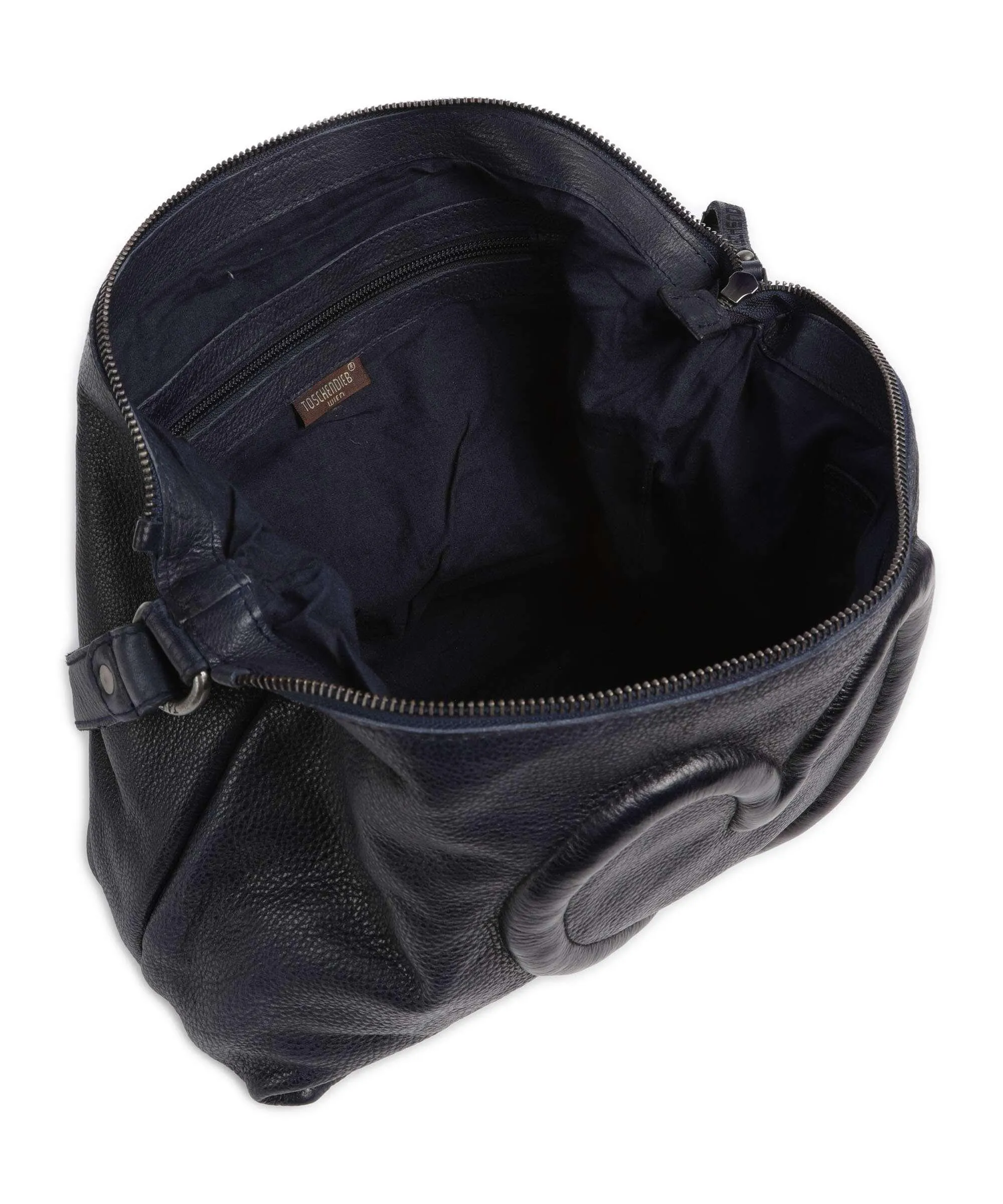  Taschendieb Wien Herzgasse 3 Borsa hobo pelle di vacchetta grana navy  