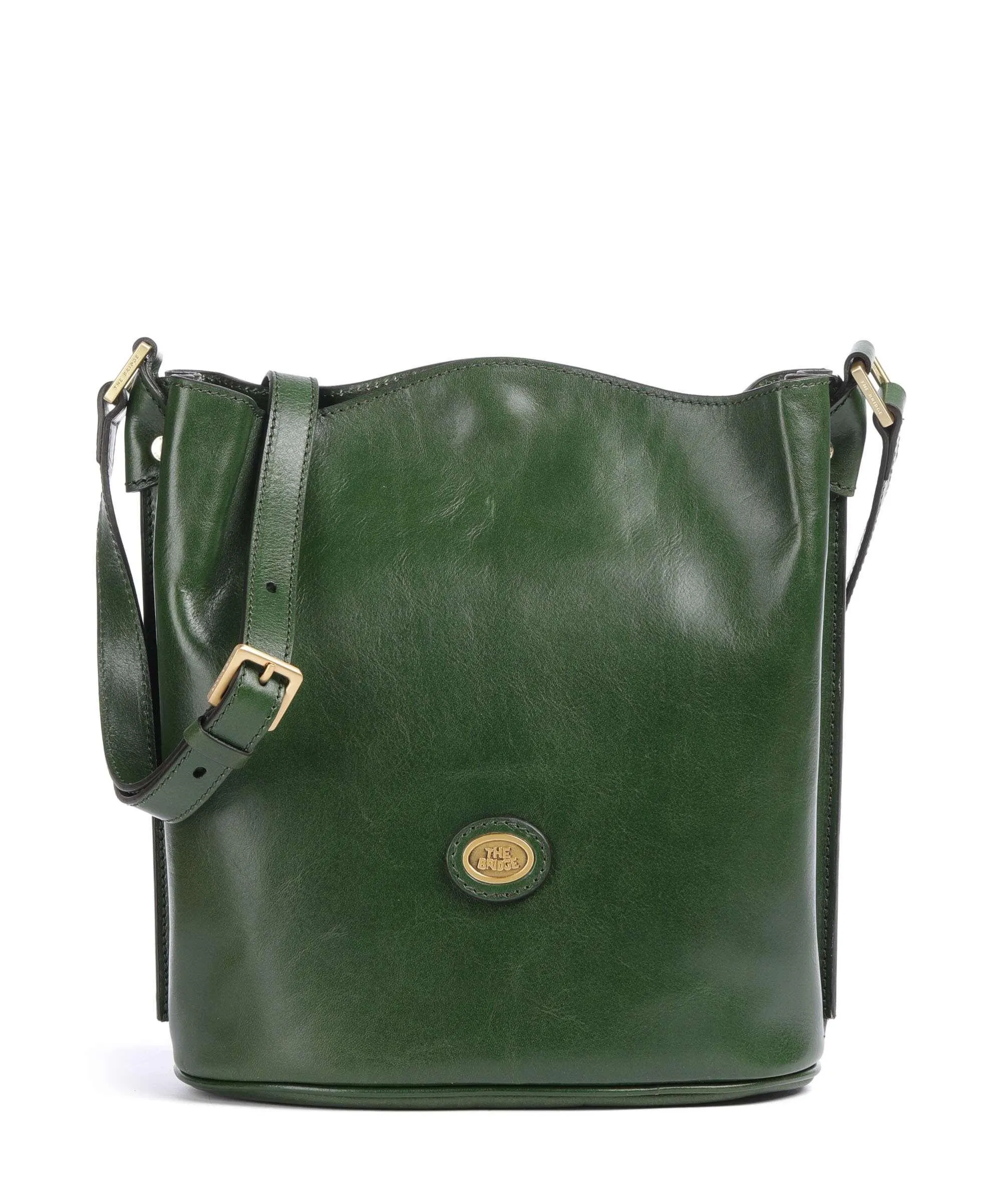  The Bridge Story Donna Borsa hobo pelle di vacchetta finemente grana verde scuro  