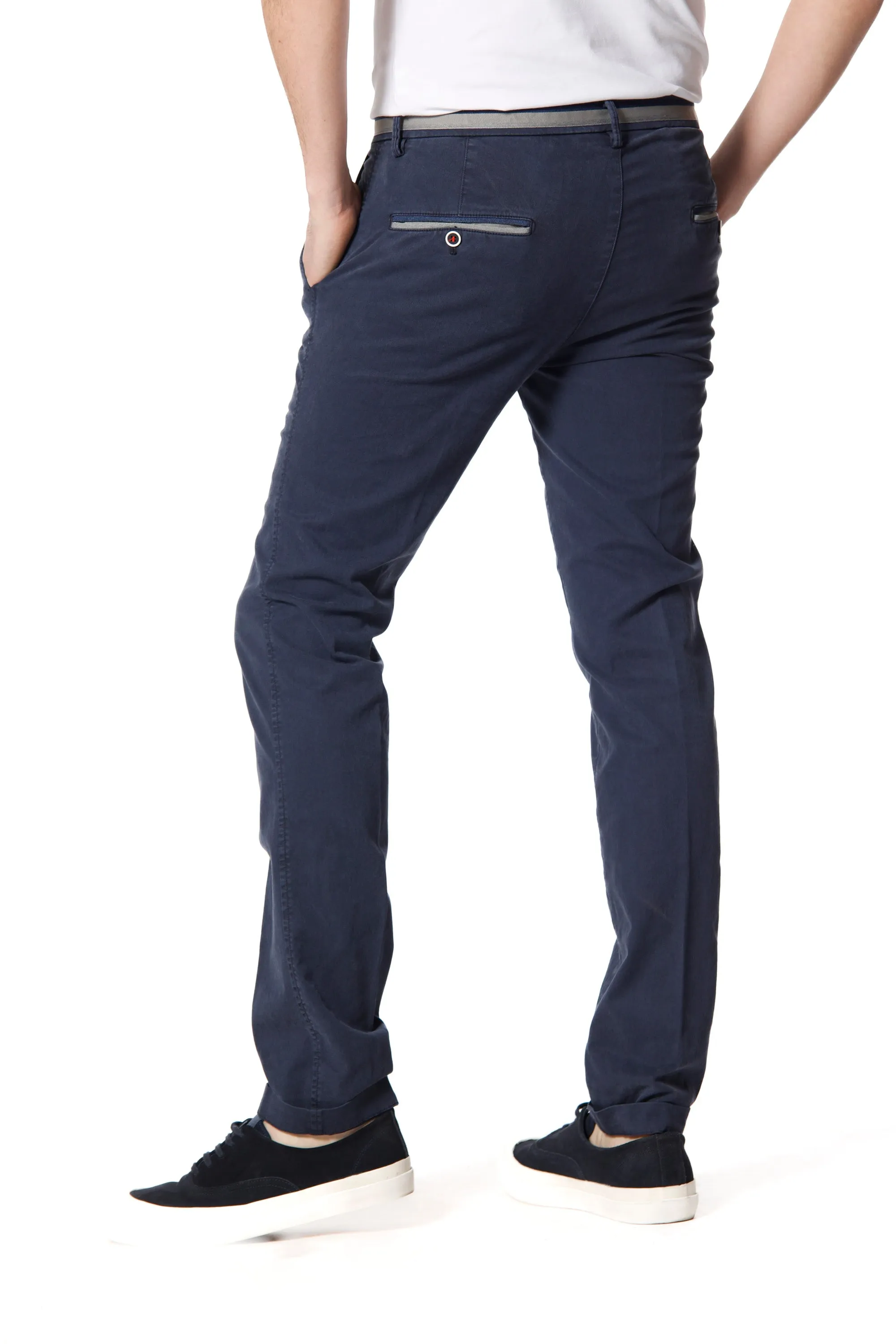 Torino Summer pantalon chino homme en coton et tencel avec rubans slim