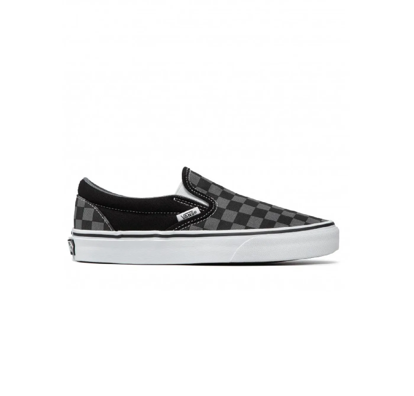 Vans Slip On Scacchi Nera Grigio Senza Lacci