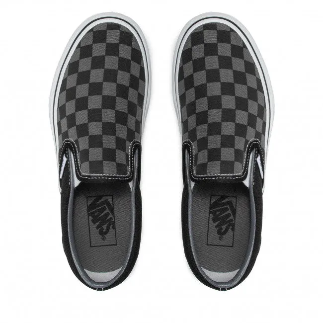 Vans Slip On Scacchi Nera Grigio Senza Lacci