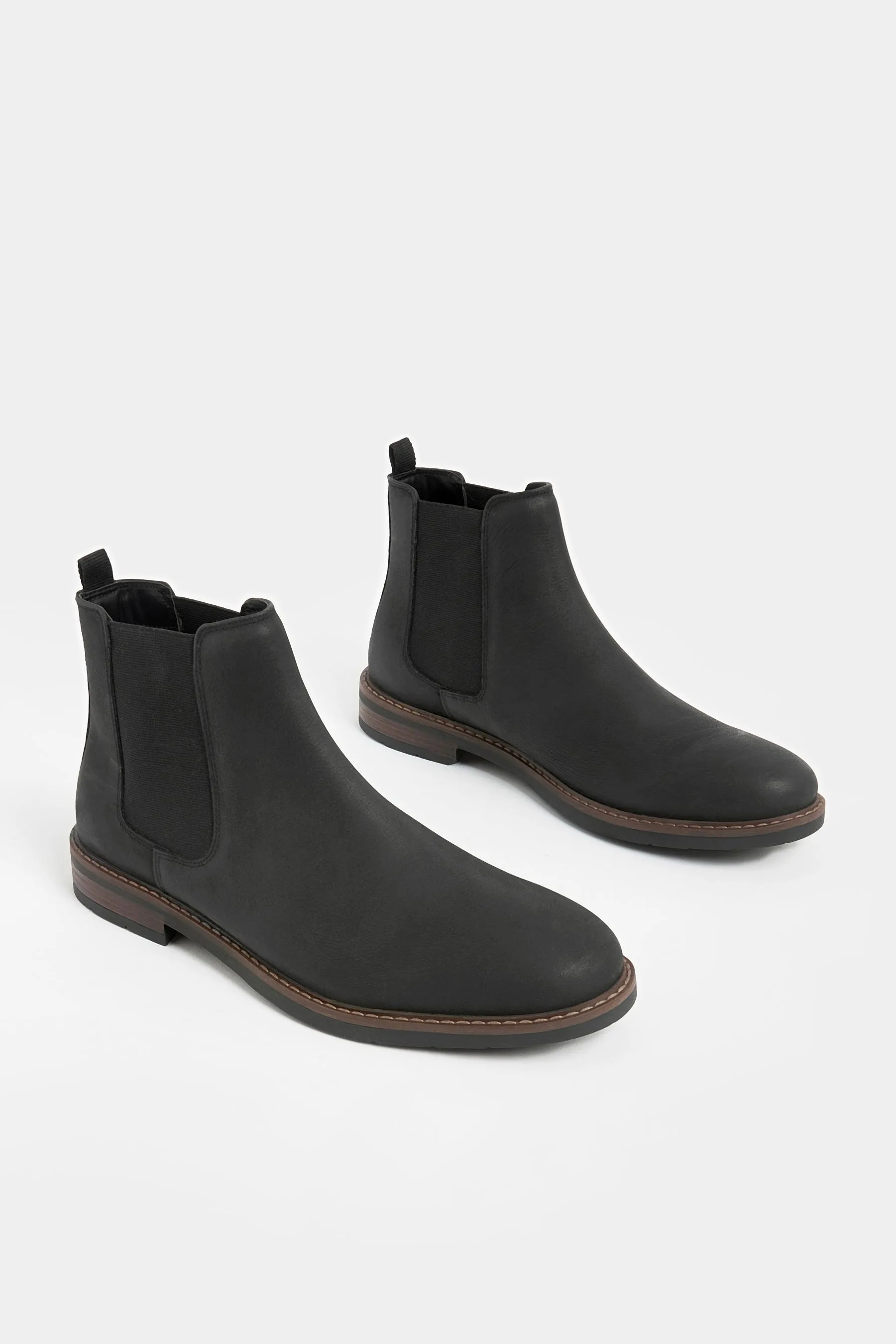 Waxy Leather Chelsea Boots    