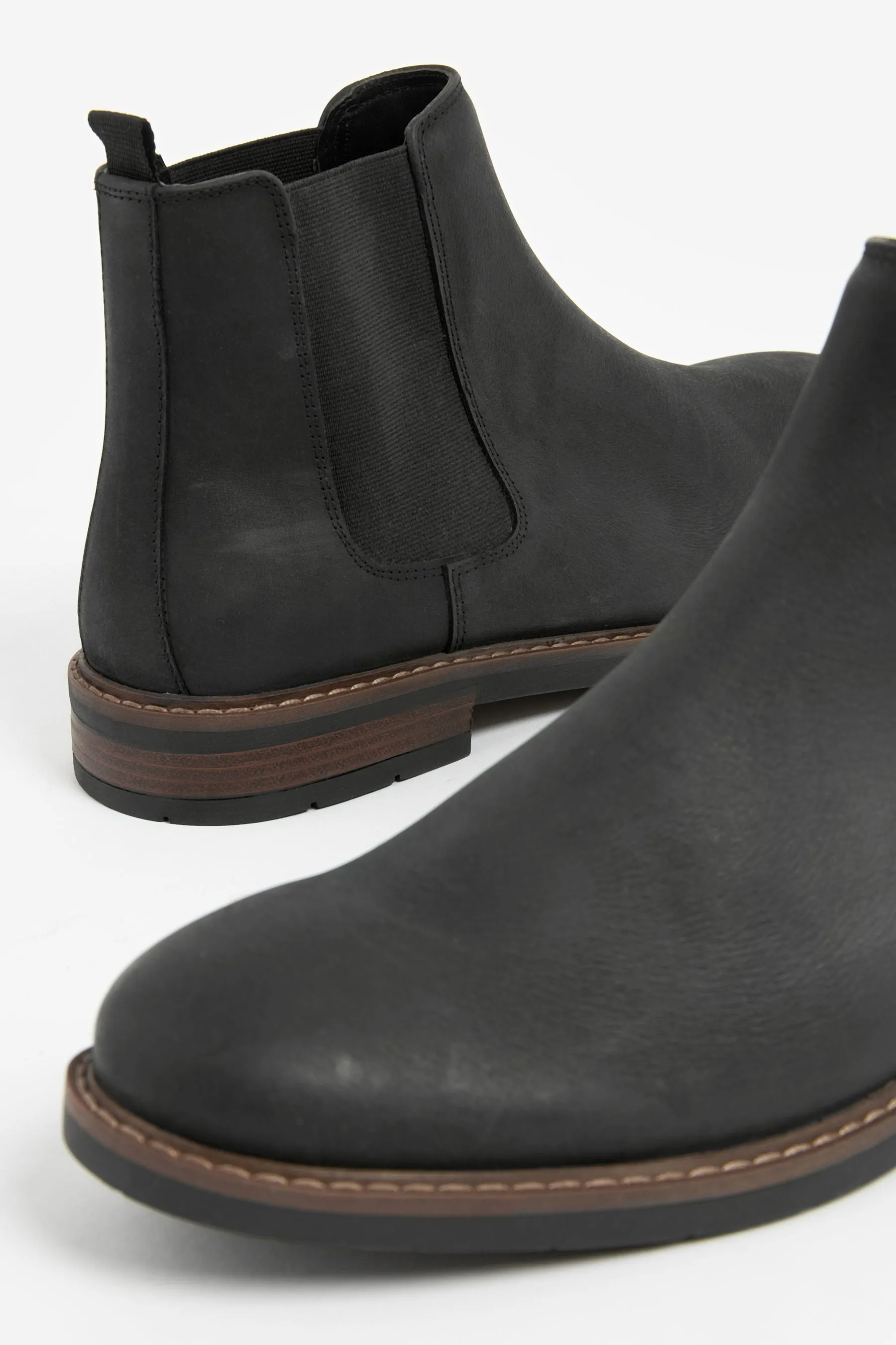 Waxy Leather Chelsea Boots    