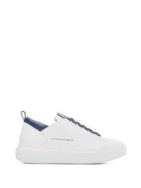 White blue men's Wembley sneaker in leather