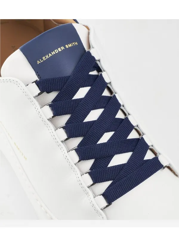 White blue men's Wembley sneaker in leather