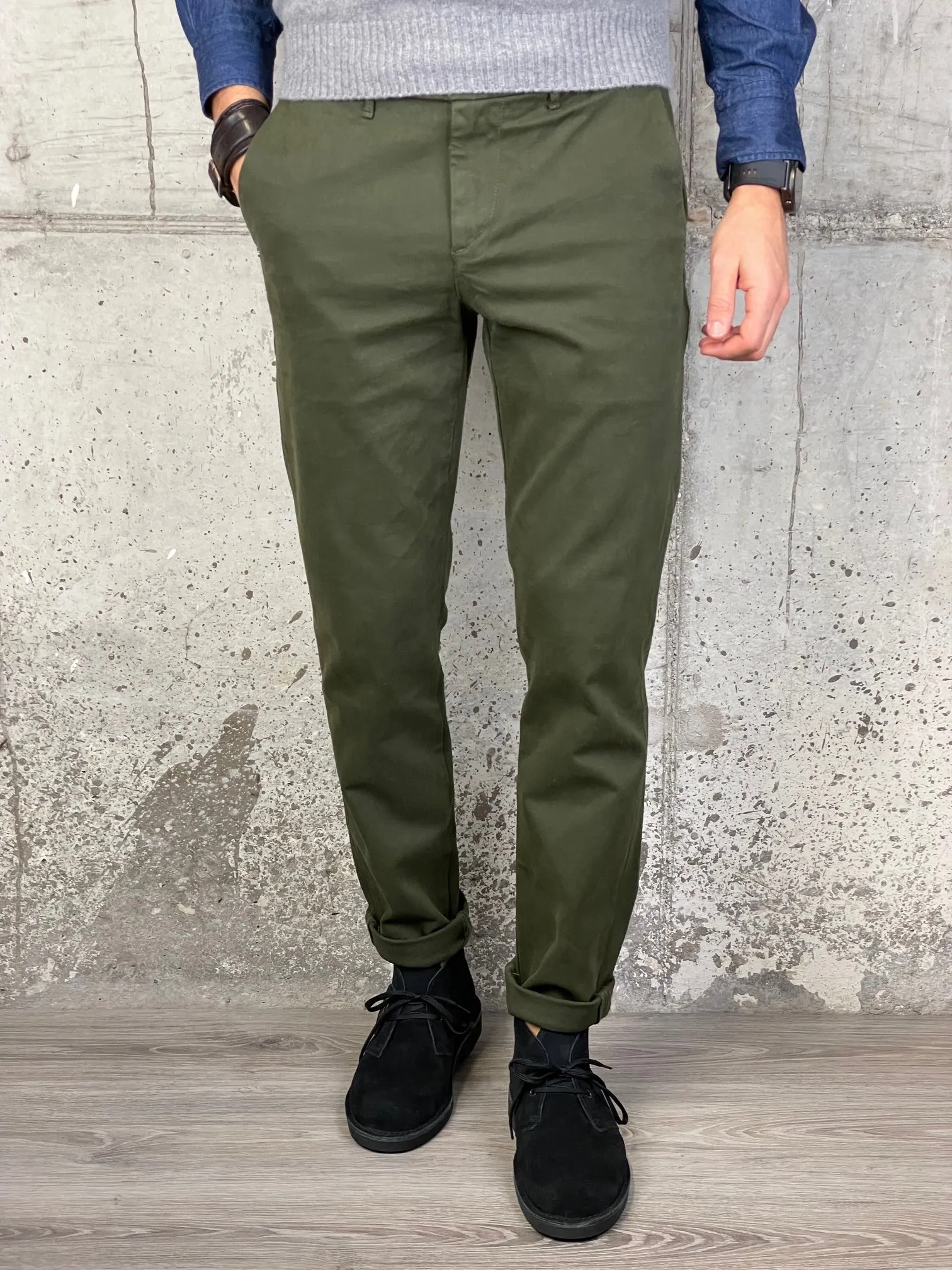 Zero Construction Pantalone Slim Beron Verde